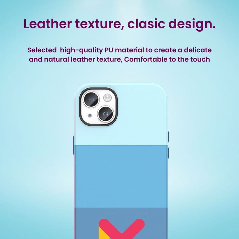 Laptop, Telefoane si Tablete - Telefoane mobile si accesorii - Accesorii Telefoane - Huse telefoane - Husa de protectie din piele ecologica rezistenta la socuri pentru Iphone 14, Albastru - Infinity.ro