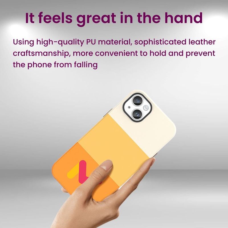 Laptop, Telefoane si Tablete - Telefoane mobile si accesorii - Accesorii Telefoane - Huse telefoane - Husa de protectie din piele ecologica rezistenta la socuri pentru Iphone 14, Portocaliu - Infinity.ro