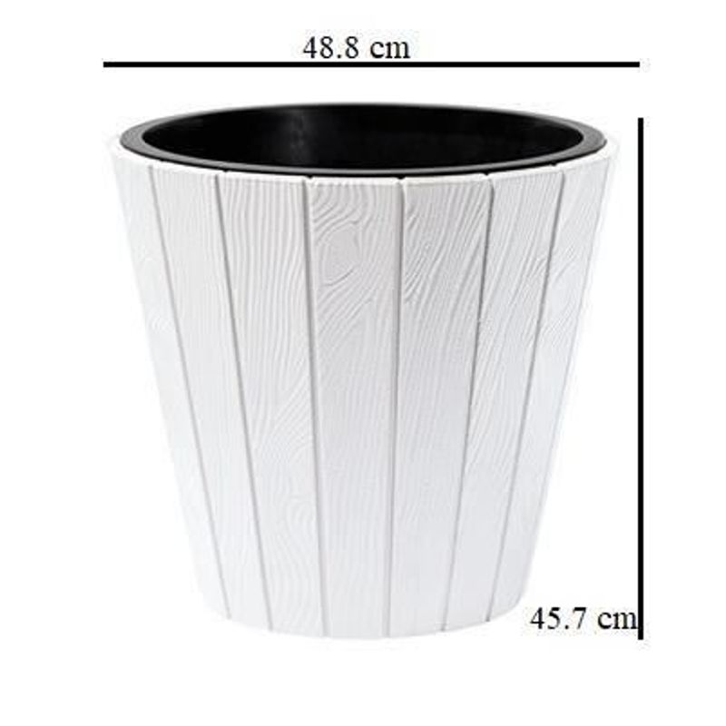 Casa si Gradina - Gradinarit si plante - Plante si ghivece - Ghivece si suporturi - Ghiveci decorativ de flori, rotund, maro, 40/54 L, 48.8x45.7 cm, Woode - Infinity.ro