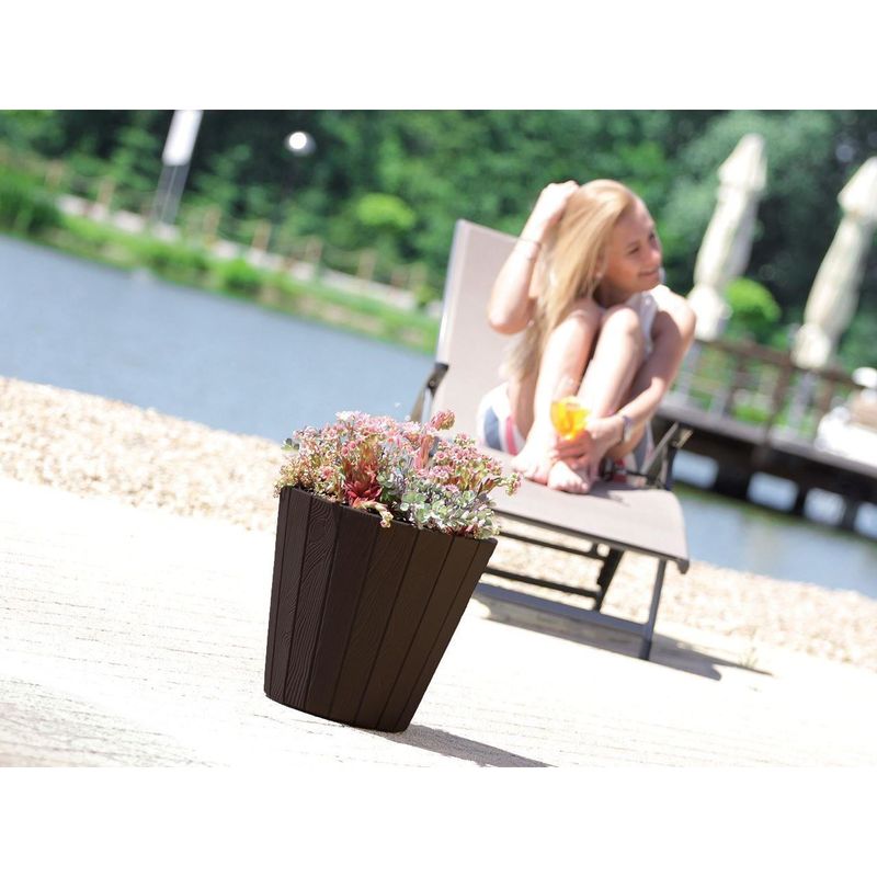 Casa si Gradina - Gradinarit si plante - Plante si ghivece - Ghivece si suporturi - Ghiveci decorativ de flori, rotund, maro, 40/54 L, 48.8x45.7 cm, Woode - Infinity.ro