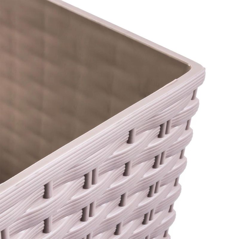 Casa si Gradina - Gradinarit si plante - Plante si ghivece - Ghivece si suporturi - Ghiveci decorativ de flori, Prosperplast, Rato, imitatie ratan, patrat, cafeniu, 32.5x32.5x61 cm - Infinity.ro