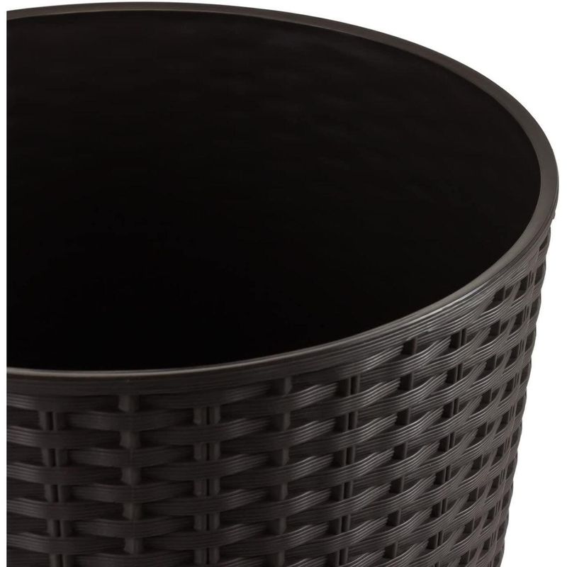 Casa si Gradina - Gradinarit si plante - Plante si ghivece - Ghivece si suporturi - Ghiveci decorativ de flori, Prosperplast, Rato, imitatie ratan, rotund, inalt, maro, 40x76.3 cm - Infinity.ro