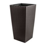 Casa si Gradina - Gradinarit si plante - Plante si ghivece - Ghivece si suporturi - Ghiveci Decorativ Prosperplast pentru Flori, Imitatie Ratan, 22.6×22.6×42.2 cm, Maro - Infinity.ro