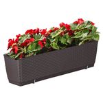 Casa si Gradina - Gradinarit si plante - Plante si ghivece - Ghivece si suporturi - Jardiniera decorativa, Prosperplast, imitatie ratan, suport, maro, 49.2x17.2x17.4 cm - Infinity.ro