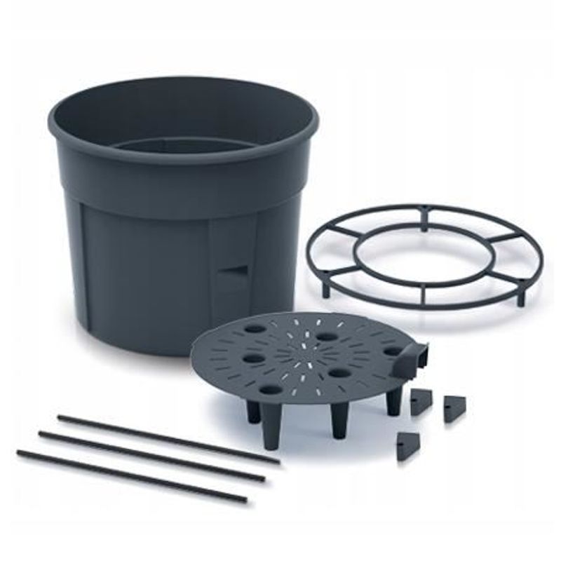 Casa si Gradina - Gradinarit si plante - Plante si ghivece - Ghivece si suporturi - Ghiveci decorativ pentru rosii, rotund, antracit, 39.2x31.5x153 cm, Tomato Grower - Infinity.ro
