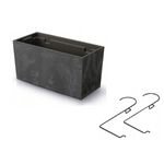 Casa si Gradina - Gradinarit si plante - Plante si ghivece - Ghivece si suporturi - Jardiniera decorativa, suport metalic, antracit, 39.5x18.5x19.5 cm, Urbi Case Beton Effect W - Infinity.ro