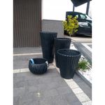 Casa si Gradina - Gradinarit si plante - Plante si ghivece - Ghivece si suporturi - Ghiveci decorativ de flori, rotund, inalt, antracit, 18/45 L, 39x70.8 cm, Sandy Slim - Infinity.ro