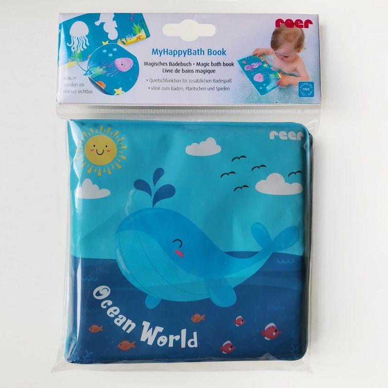 Jucarii, Copii si Bebe - Jucarii si jocuri - Jucarii bebelusi - Jucarii de baie - Carticica de baie plutitoare, 8 pagini colorate care isi schimba culoarea in contact cu apa, MyHappyBath Book - Infinity.ro