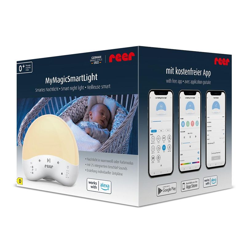 Casa si Gradina - Corpuri si surse de iluminat - Veioze si lampi - Lampi de veghe copii - Lampa de veghe inteligenta cu 25 de sunete, multicolora, comunicare prin Wi-Fi cu smartphone, temporizator - Infinity.ro