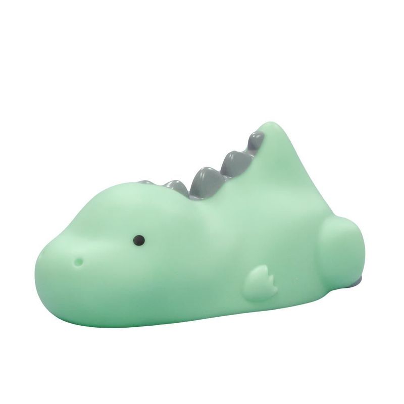 Casa si Gradina - Corpuri si surse de iluminat - Veioze si lampi - Lampi de veghe copii - Lampa de veghe si veioza cu LED, lumina reglabila si oprire cronometrata, forma dinozaur, turcoaz, Lumilu Friends Dino - Infinity.ro