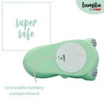 Casa si Gradina - Corpuri si surse de iluminat - Veioze si lampi - Lampi de veghe copii - Lampa de veghe si veioza cu LED, lumina reglabila si oprire cronometrata, forma dinozaur, turcoaz, Lumilu Friends Dino - Infinity.ro