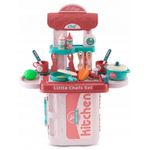 Jucarii, Copii si Bebe - Jucarii si jocuri - Jucarii de rol - Bucatarii copii - Bucatarie 3 in 1 cu accesorii incluse Ricokids 772900 - Roz - Infinity.ro