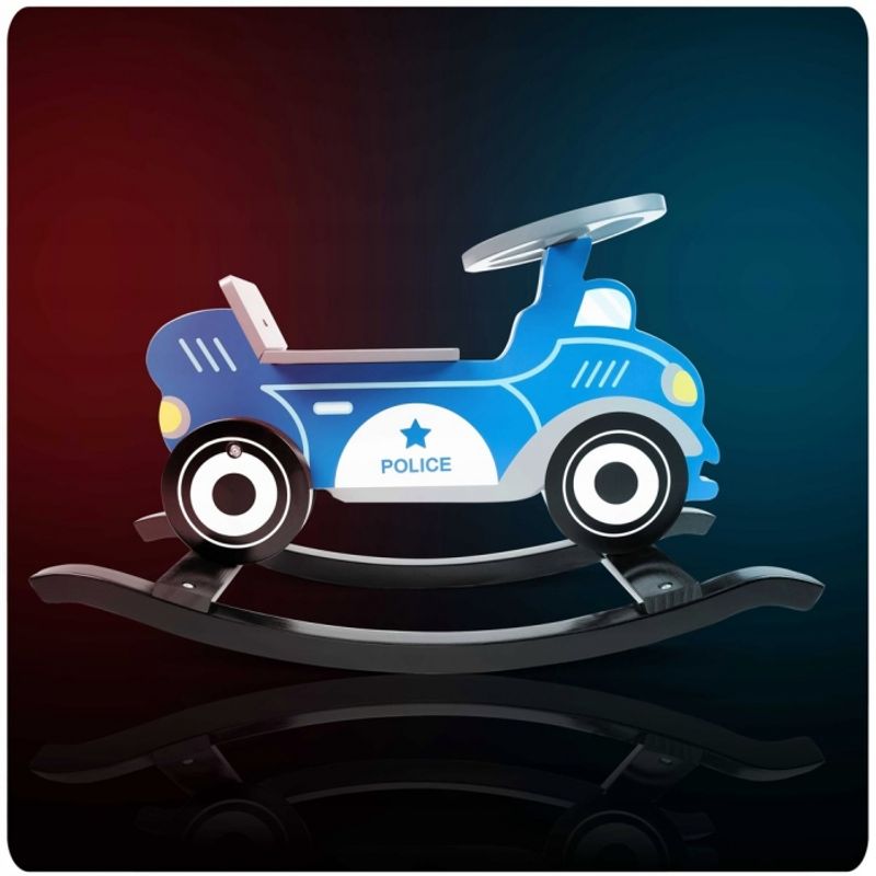 Jucarii, Copii si Bebe - Jucarii si jocuri - Jucarii de exterior - Masinute si vehicule pentru copii - Balansoar masina de politie din lemn Ricokids 785000 - Infinity.ro