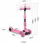 Sport si Outdoor - Role, trotinete si skateboard - Trotinete copii - Trotineta 3 in 1 cu roti cu LED Ricokids Todi 765400 - Roz - Infinity.ro
