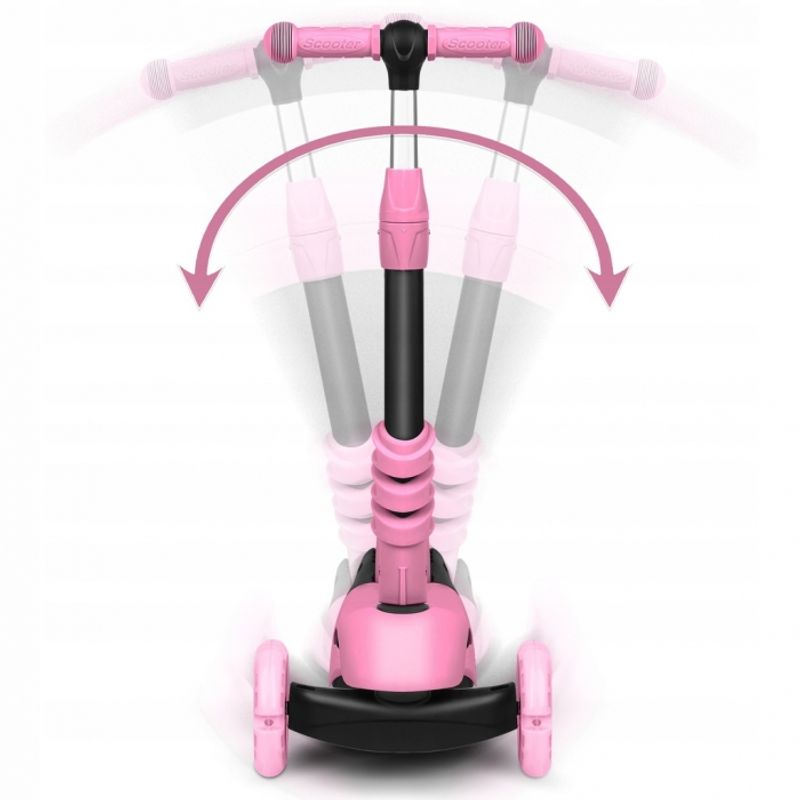 Sport si Outdoor - Role, trotinete si skateboard - Trotinete copii - Trotineta 3 in 1 cu roti cu LED Ricokids Todi 765400 - Roz - Infinity.ro