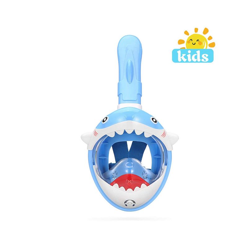 Jucarii, Copii si Bebe - Jucarii si jocuri - Jucarii de exterior - Jucarii pentru plaja si nisip - Masca snorkeling cu tub pentru copii model rechin, albastra - Infinity.ro