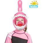 Jucarii, Copii si Bebe - Jucarii si jocuri - Jucarii de exterior - Colaci, ochelari si accesorii inot copii - Masca snorkeling cu tub pentru copii model rechin, roz - Infinity.ro