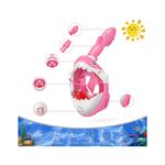 Jucarii, Copii si Bebe - Jucarii si jocuri - Jucarii de exterior - Colaci, ochelari si accesorii inot copii - Masca snorkeling cu tub pentru copii model rechin, roz - Infinity.ro