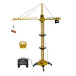 Jucarii, Copii si Bebe - Jucarii si jocuri - Vehicule si jucarii cu telecomanda - Utilaje constructie de jucarie - Macara de Jucarie, cu Telecomanda, Lampa LED, Ridicare si Coborare Carlig, 1.28m, Galben/Negru - Infinity.ro