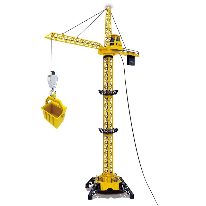 Jucarii, Copii si Bebe - Jucarii si jocuri - Vehicule si jucarii cu telecomanda - Utilaje constructie de jucarie - Macara de Jucarie, cu Telecomanda, Lampa LED, Ridicare si Coborare Carlig, 1.28m, Galben/Negru - Infinity.ro
