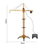 Jucarii, Copii si Bebe - Jucarii si jocuri - Vehicule si jucarii cu telecomanda - Utilaje constructie de jucarie - Macara de Jucarie, cu Telecomanda, Lampa LED, Ridicare si Coborare Carlig, 1.28m, Galben/Negru - Infinity.ro