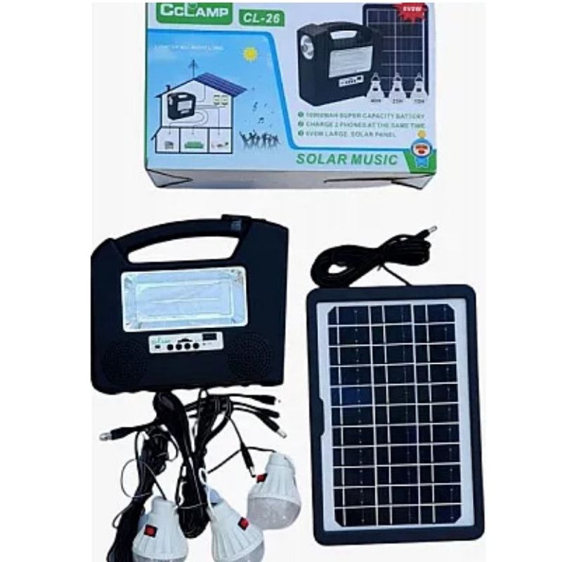 Casa si Gradina - Corpuri si surse de iluminat - Iluminat exterior - Lampi solare - Kit panou solar CCLAMP CL-26 CU Radio si player mp3 - Infinity.ro