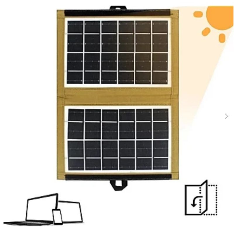 Casa si Gradina - Corpuri si surse de iluminat - Iluminat exterior - Lampi solare - Panou Solar Fotovoltaic Portabil CCLamp Tip Husa 7w USB - Infinity.ro