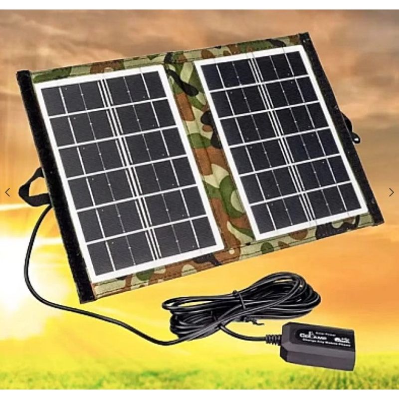 Casa si Gradina - Corpuri si surse de iluminat - Iluminat exterior - Lampi solare - Panou Solar Fotovoltaic Portabil CCLamp Tip Husa 7w USB - Infinity.ro