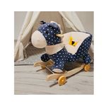 Jucarii, Copii si Bebe - Jucarii si jocuri - Jucarii de exterior - Balansoare copii - Balansoar pentru Copii 6 luni+, Calut din Plus, Structura din Lemn, 4 Kg, Bleumarin cu Buline - Infinity.ro