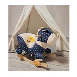 Jucarii, Copii si Bebe - Jucarii si jocuri - Jucarii de exterior - Balansoare copii - Balansoar pentru Copii 6 luni+, Calut din Plus, Structura din Lemn, 4 Kg, Bleumarin cu Buline - Infinity.ro