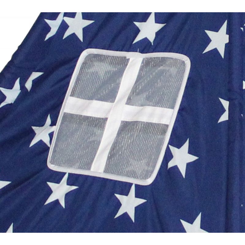 Jucarii, Copii si Bebe - Jucarii si jocuri - Jucarii de exterior - Casute si corturi copii - Cort de joaca Wigwam cu cadru din lemn de eucalipt, dotat cu o fereastra, albastru - Infinity.ro