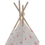 Jucarii, Copii si Bebe - Jucarii si jocuri - Jucarii de exterior - Casute si corturi copii - Cort de joaca Tipi, cu cadru de lemn, stil indian cu material imprimat cu pasari flamingo - Infinity.ro
