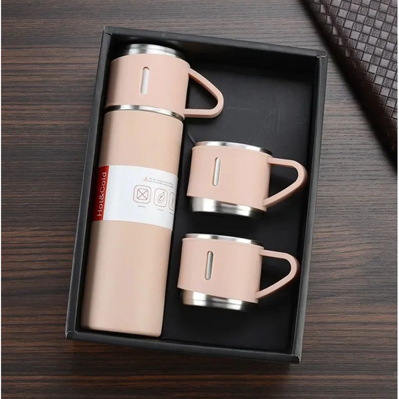 Casa si Gradina - Bucatarie si vesela - Accesorii bar - Termosuri si Cani termos - Set Termos cu 2 Cani din Otel Inoxidabil, Capacitate 500ml, Verde - Infinity.ro