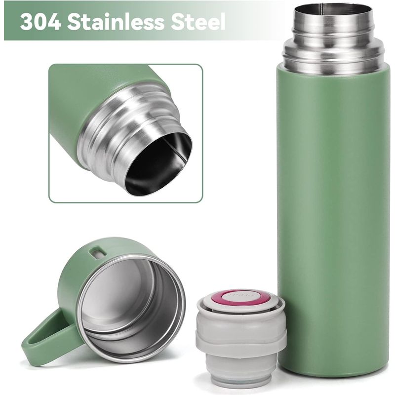 Casa si Gradina - Bucatarie si vesela - Accesorii bar - Termosuri si Cani termos - Termos din inox 500ml cu funtie de vidare, pereti dublii si plus 2 cani, cald si rece - Infinity.ro