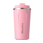 Casa si Gradina - Bucatarie si vesela - Accesorii bar - Termosuri si Cani termos - Cana Termos Coffee Portabila, Capacitate 510 ml, Pereti Dubli, Roz - Infinity.ro