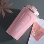 Casa si Gradina - Bucatarie si vesela - Accesorii bar - Termosuri si Cani termos - Cana Termos Coffee Portabila, Capacitate 510 ml, Pereti Dubli, Roz - Infinity.ro