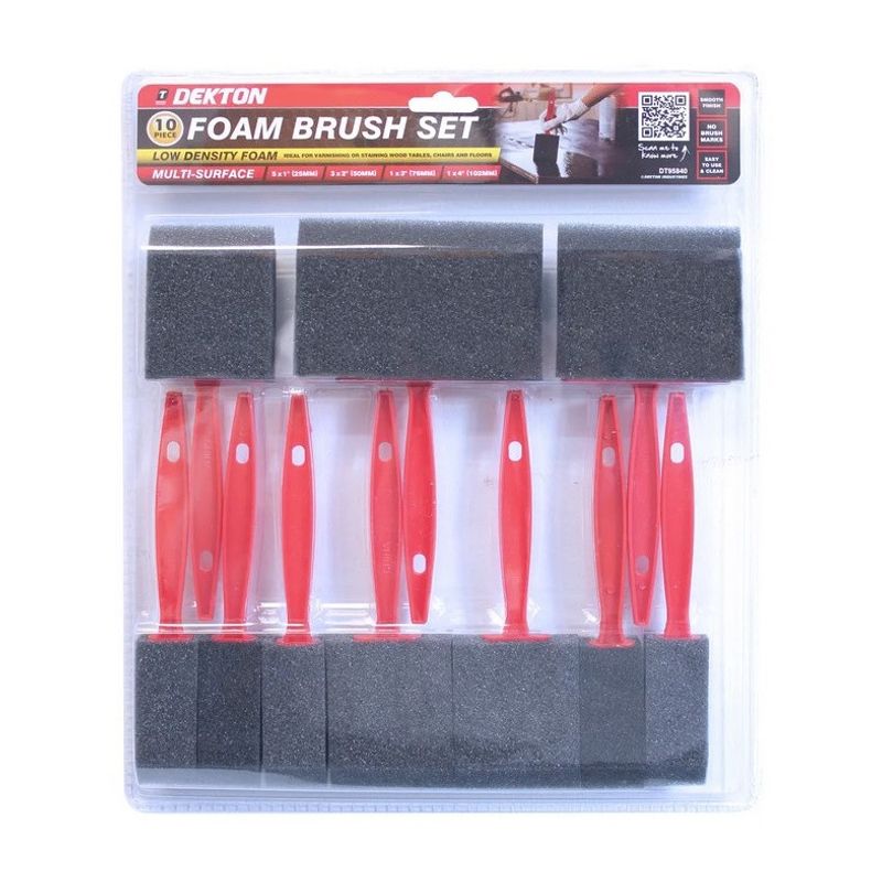 Casa si Gradina - Constructii - Vopsea si tencuieli - Unelte de vopsit si tencuit - Set de 10 pensule burete, Dekton, DT95840 - Infinity.ro
