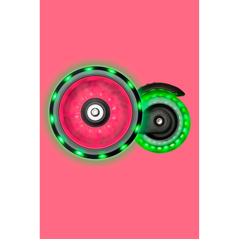 Sport si Outdoor - Role, trotinete si skateboard - Trotinete copii - Trotineta cu trei roti pentru copii, Iscoot Flash Led, Pink, FLASH - Infinity.ro