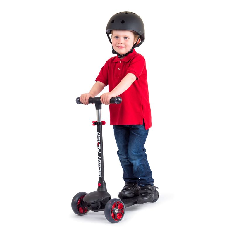 Sport si Outdoor - Role, trotinete si skateboard - Trotinete copii - Trotineta cu trei roti pentru copii, Iscoot Flash Led, Black, FLASH - Infinity.ro