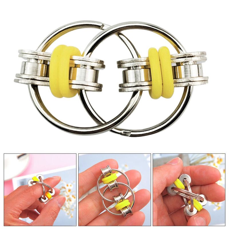 Jucarii, Copii si Bebe - Jucarii si jocuri - Jucarii & jocuri educative - Jucarii interactive - Jucarie Spinner Key Chain Fidget, antistres, galben, Vivo, SPINNER - Infinity.ro