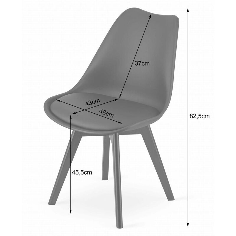 Casa si Gradina - Mobilier - Scaune si fotolii - Scaune - Set 4 scaune bucatarie/living, Mercaton, Mark, PP, lemn, transparent si negru, 49x43x82 cm - Infinity.ro