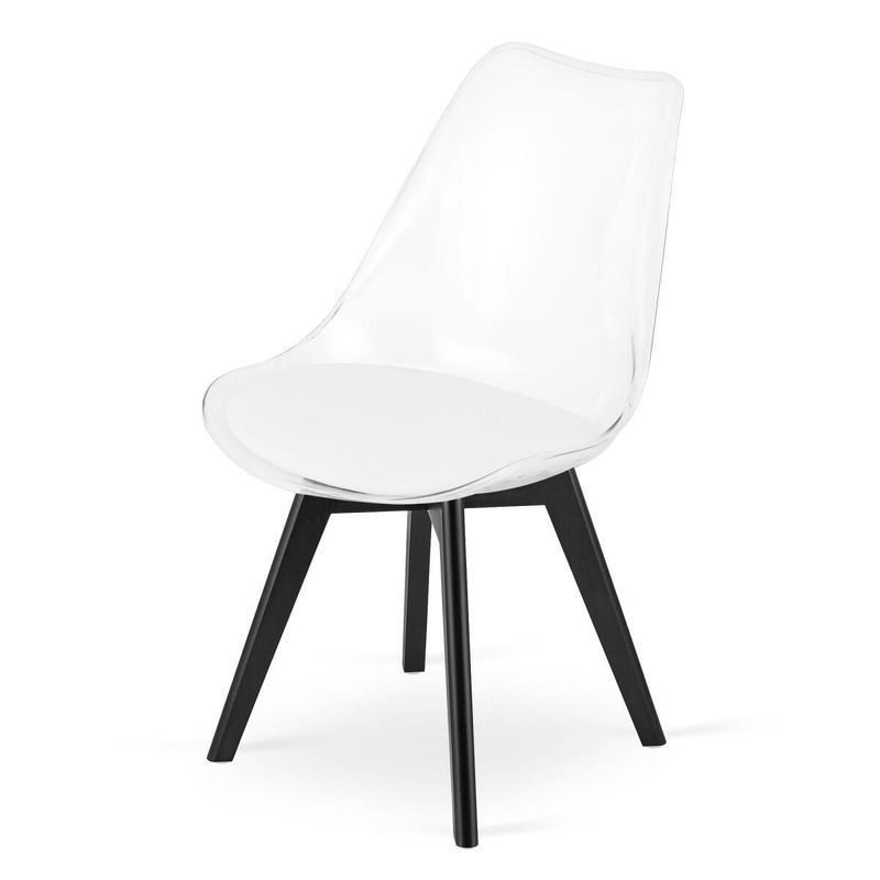 Casa si Gradina - Mobilier - Scaune si fotolii - Scaune - Set 4 scaune bucatarie/living, Mercaton, Mark, PP, lemn, transparent si negru, 49x43x82 cm - Infinity.ro