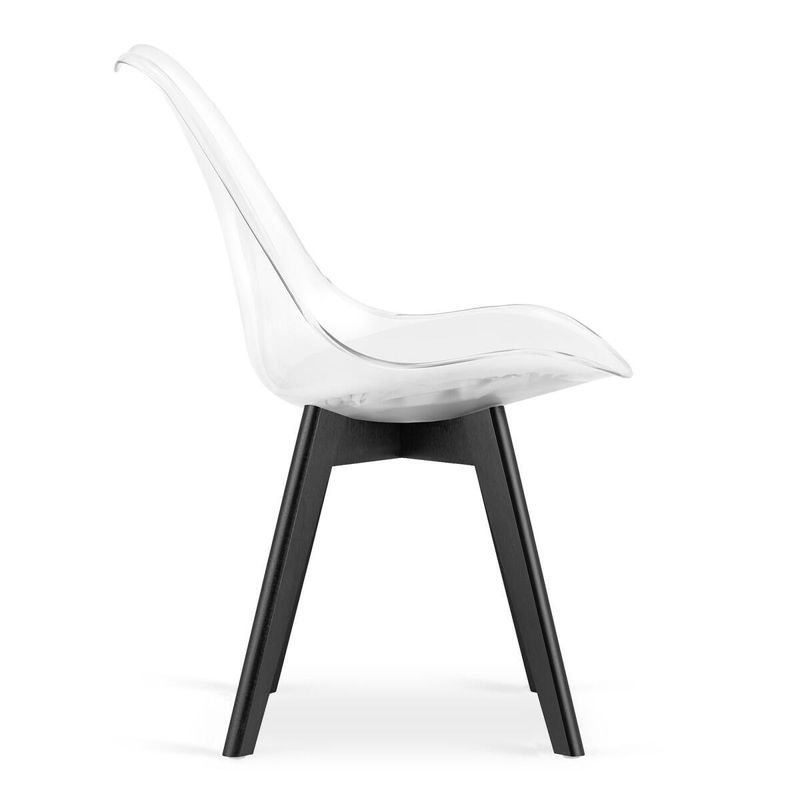 Casa si Gradina - Mobilier - Scaune si fotolii - Scaune - Set 4 scaune bucatarie/living, Mercaton, Mark, PP, lemn, transparent si negru, 49x43x82 cm - Infinity.ro