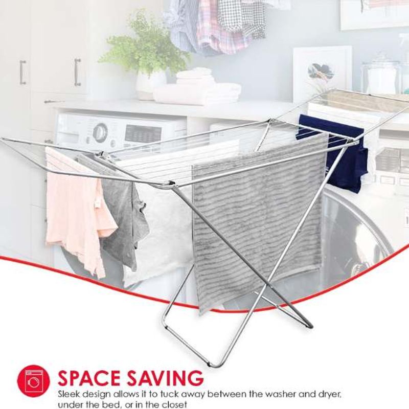 Market - Spalare si intretinere rufe - Uscatoare de rufe si accesorii - Uscator de Rufe Mercaton, Metalic, Pliabil, Argintiu, 18 m - Infinity.ro