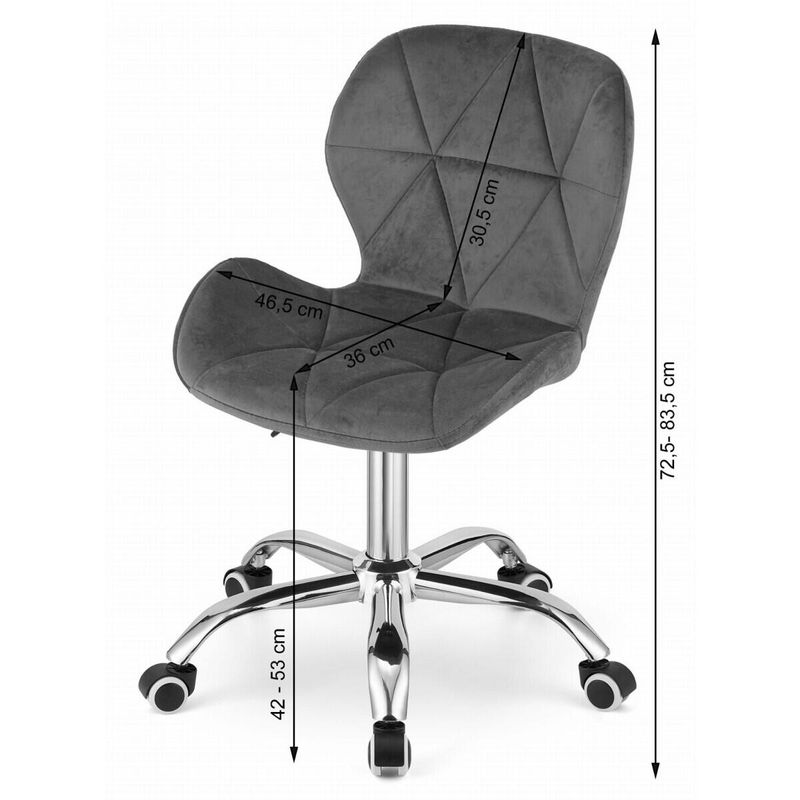 Casa si Gradina - Mobilier - Scaune si fotolii - Scaune - Scaun de birou, Mercaton, Avola, rotativ, catifea, maro, 53.5x55x72.5-86.5 cm - Infinity.ro