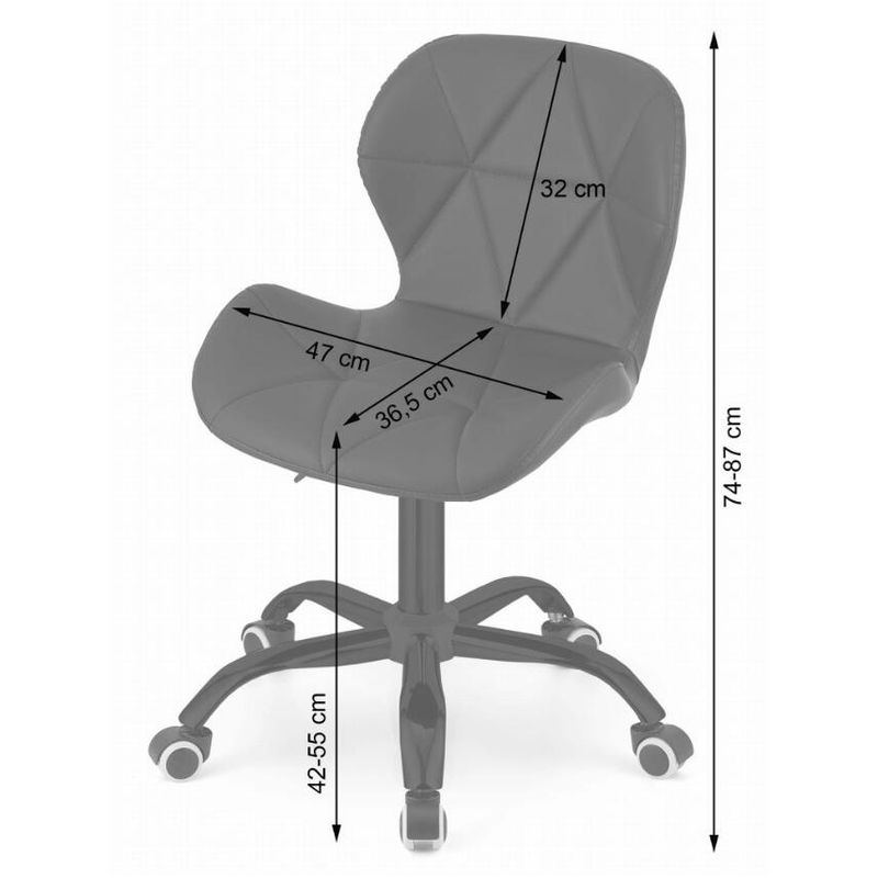 Casa si Gradina - Mobilier - Scaune si fotolii - Scaune - Scaun de birou, Mercaton, Noto, piele ecologica, negru, 53.5x57x87 cm - Infinity.ro