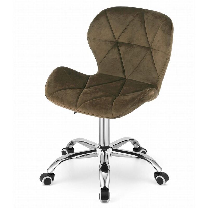 Casa si Gradina - Mobilier - Scaune si fotolii - Scaune - Scaun de birou, Mercaton, Avola, rotativ, catifea, maro, 53.5x55x72.5-86.5 cm - Infinity.ro