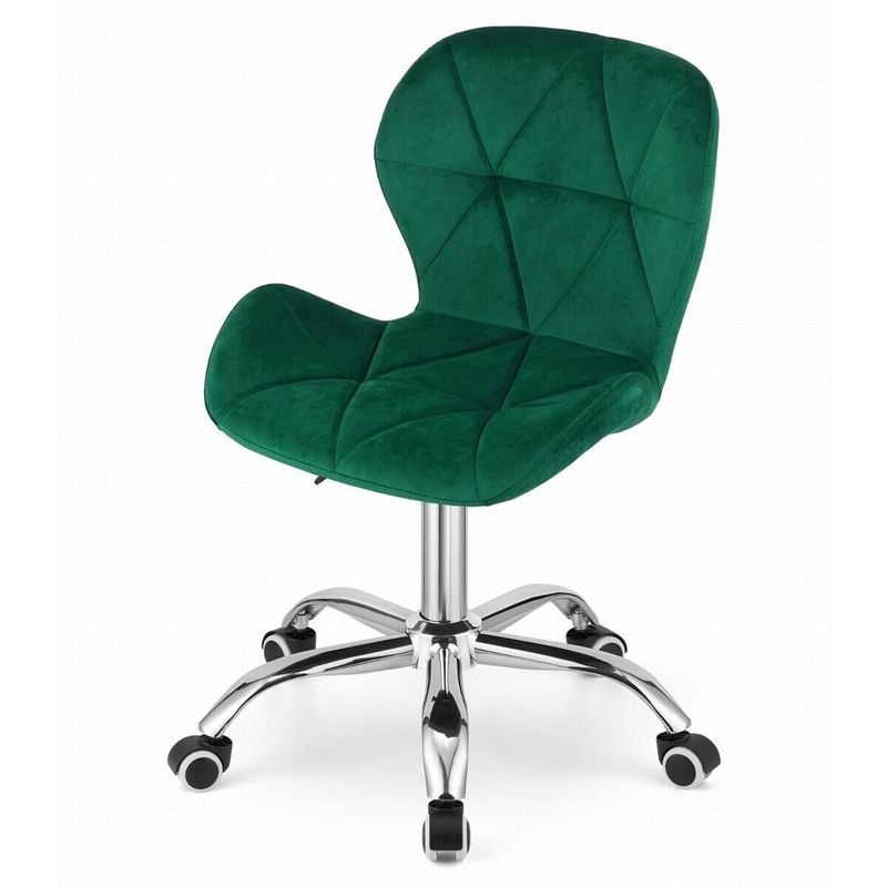 Casa si Gradina - Mobilier - Scaune si fotolii - Scaune - Scaun de birou, Mercaton, Avola, rotativ, catifea, verde, 53.5x55x72.5-86.5 cm - Infinity.ro