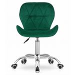 Casa si Gradina - Mobilier - Scaune si fotolii - Scaune - Scaun de birou, Mercaton, Avola, rotativ, catifea, verde, 53.5x55x72.5-86.5 cm - Infinity.ro