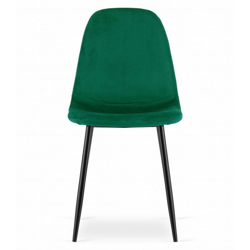 Casa si Gradina - Mobilier - Scaune si fotolii - Scaune - Set 4 scaune bucatarie/living, Mercaton, Como, catifea, metal, verde si negru, 44.5x50.5x87.5 cm - Infinity.ro